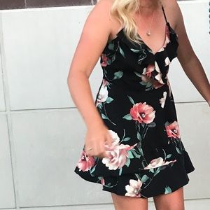 Navy Floral Dress